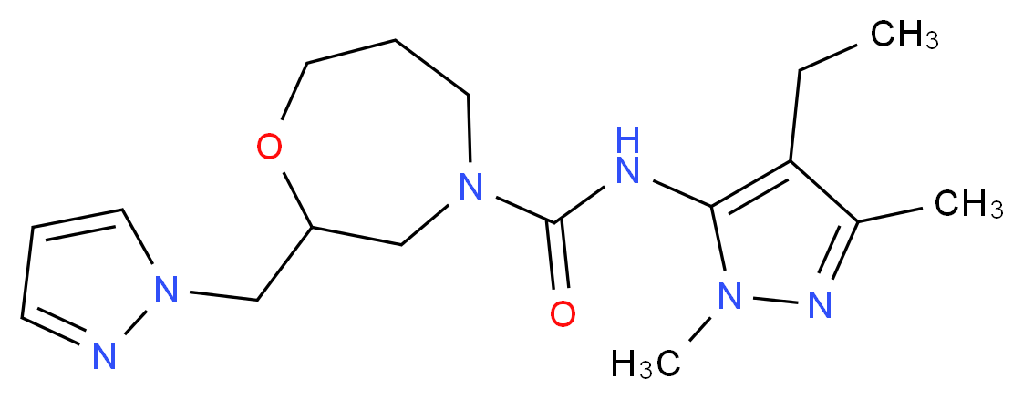 N-(4-ethyl-1,3-dimethyl-1H-pyrazol-5-yl)-2-(1H-pyrazol-1-ylmethyl)-1,4-oxazepane-4-carboxamide_分子结构_CAS_)