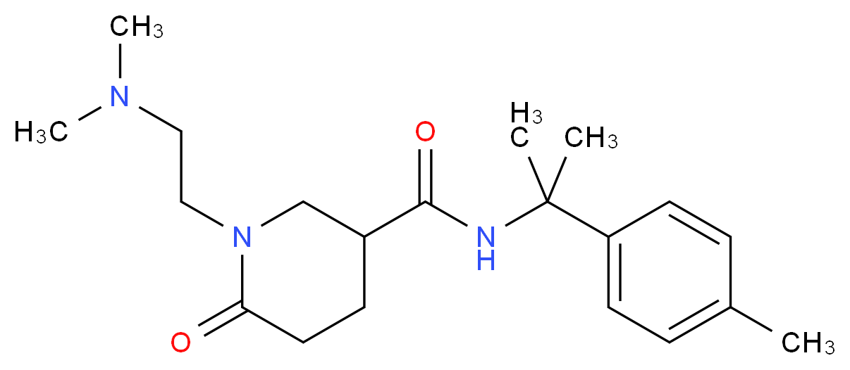 1-[2-(dimethylamino)ethyl]-N-[1-methyl-1-(4-methylphenyl)ethyl]-6-oxo-3-piperidinecarboxamide_分子结构_CAS_)