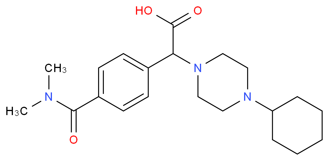 (4-cyclohexylpiperazin-1-yl){4-[(dimethylamino)carbonyl]phenyl}acetic acid_分子结构_CAS_)