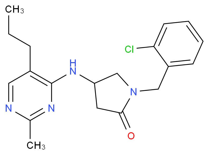 1-(2-chlorobenzyl)-4-[(2-methyl-5-propylpyrimidin-4-yl)amino]pyrrolidin-2-one_分子结构_CAS_)