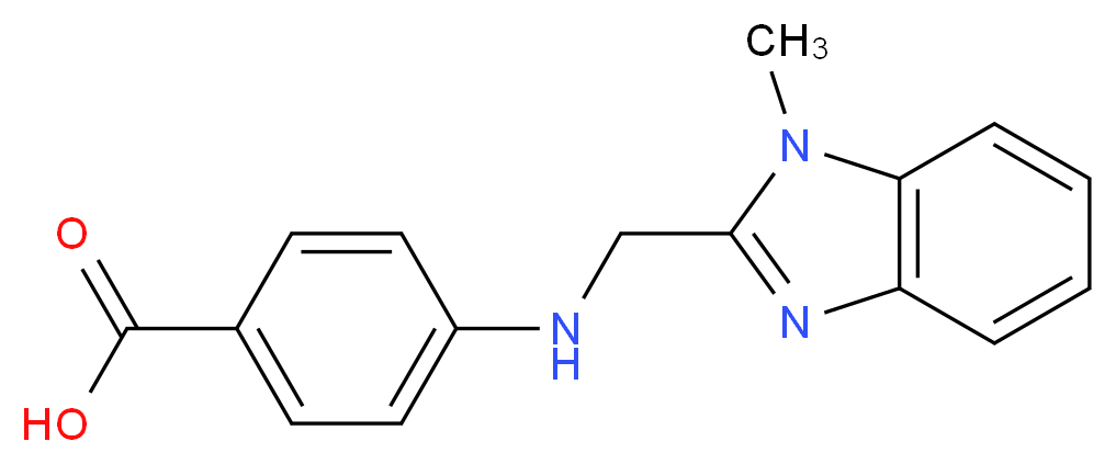 4-{[(1-methyl-1H-1,3-benzodiazol-2-yl)methyl]amino}benzoic acid_分子结构_CAS_328559-27-9