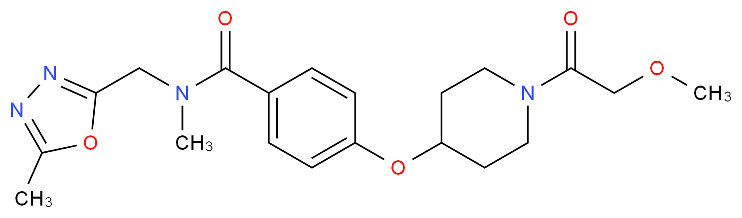 4-{[1-(methoxyacetyl)piperidin-4-yl]oxy}-N-methyl-N-[(5-methyl-1,3,4-oxadiazol-2-yl)methyl]benzamide_分子结构_CAS_)