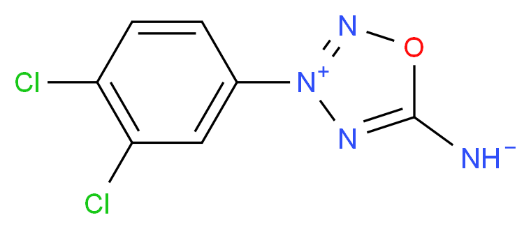 5-azanidyl-3-(3,4-dichlorophenyl)-1,2,3$l^{5},4-oxatriazol-3-ylium_分子结构_CAS_144575-47-3