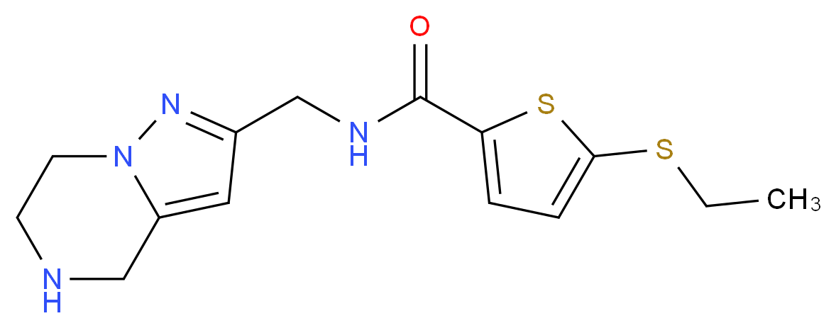 5-(ethylthio)-N-(4,5,6,7-tetrahydropyrazolo[1,5-a]pyrazin-2-ylmethyl)thiophene-2-carboxamide_分子结构_CAS_)
