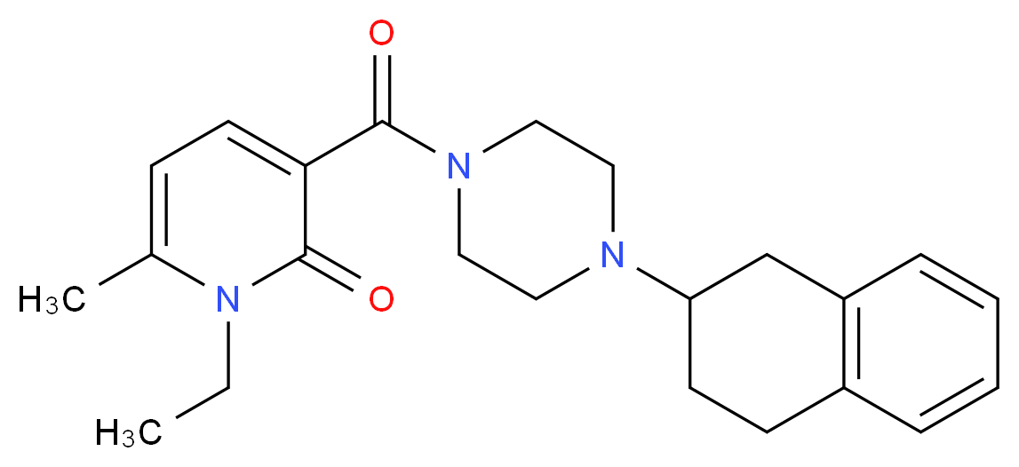 1-ethyl-6-methyl-3-{[4-(1,2,3,4-tetrahydro-2-naphthalenyl)-1-piperazinyl]carbonyl}-2(1H)-pyridinone_分子结构_CAS_)