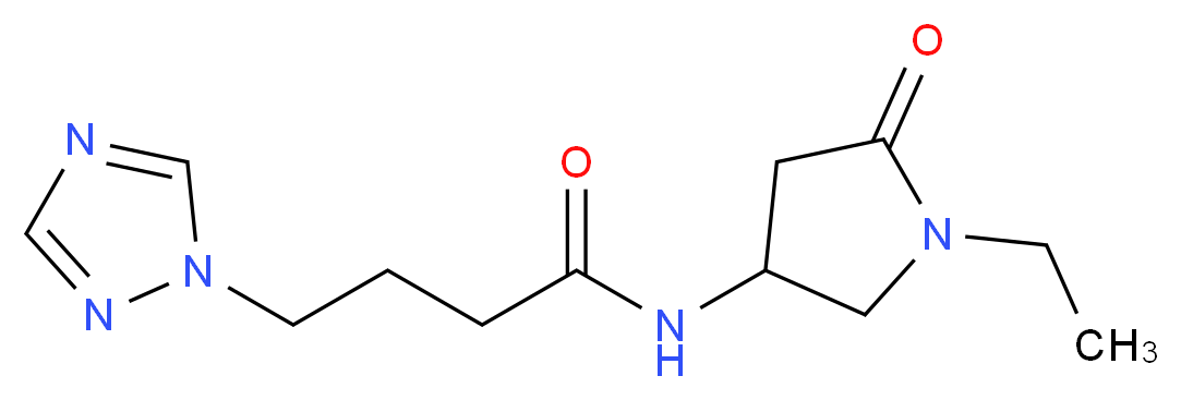 N-(1-ethyl-5-oxo-3-pyrrolidinyl)-4-(1H-1,2,4-triazol-1-yl)butanamide_分子结构_CAS_)
