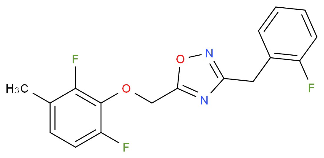 5-[(2,6-difluoro-3-methylphenoxy)methyl]-3-(2-fluorobenzyl)-1,2,4-oxadiazole_分子结构_CAS_)