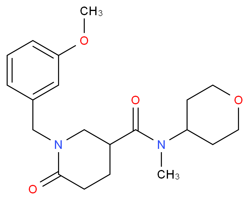 1-(3-methoxybenzyl)-N-methyl-6-oxo-N-(tetrahydro-2H-pyran-4-yl)-3-piperidinecarboxamide_分子结构_CAS_)