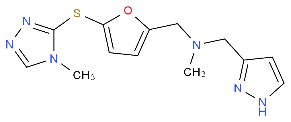 N-methyl-1-{5-[(4-methyl-4H-1,2,4-triazol-3-yl)thio]-2-furyl}-N-(1H-pyrazol-3-ylmethyl)methanamine_分子结构_CAS_)