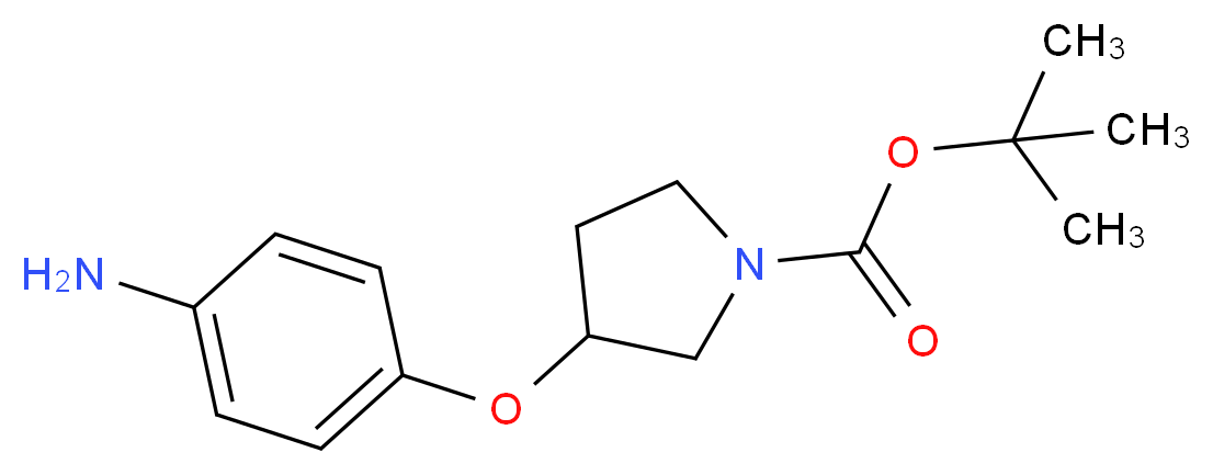 tert-butyl 3-(4-aminophenoxy)pyrrolidine-1-carboxylate_分子结构_CAS_862874-75-7