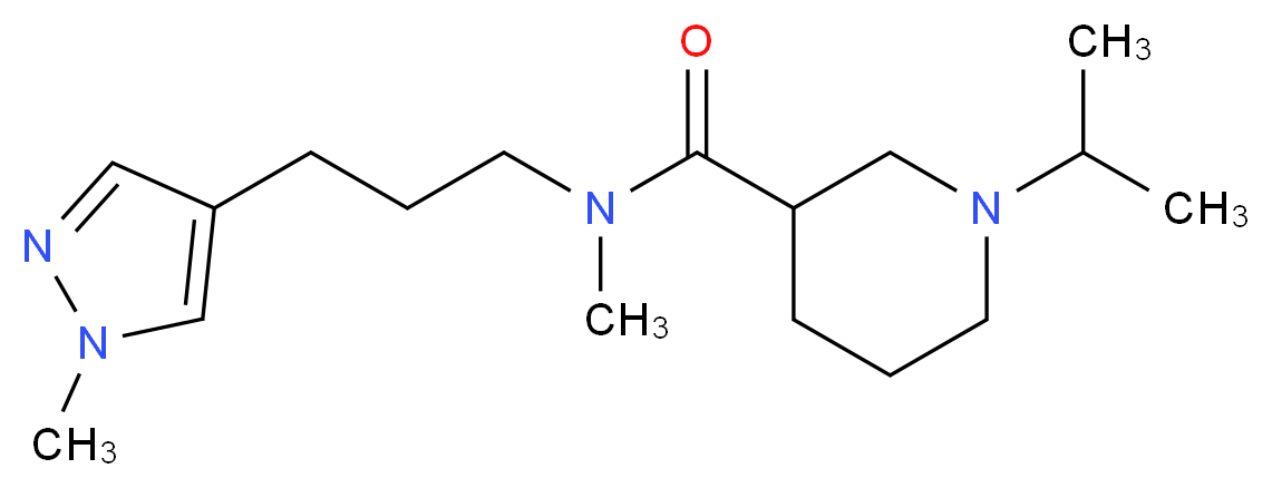 1-isopropyl-N-methyl-N-[3-(1-methyl-1H-pyrazol-4-yl)propyl]-3-piperidinecarboxamide_分子结构_CAS_)