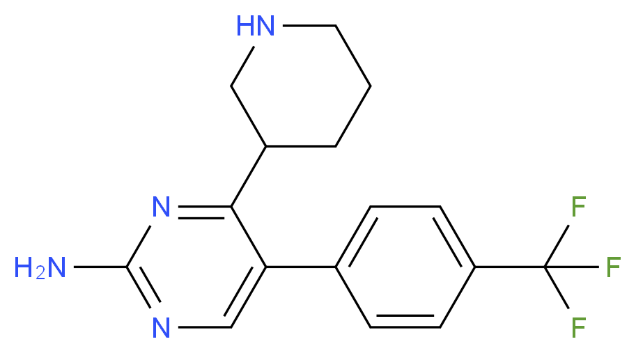 4-Piperidin-3-yl-5-(4-trifluoromethyl-phenyl)-pyrimidin-2-ylamine_分子结构_CAS_)