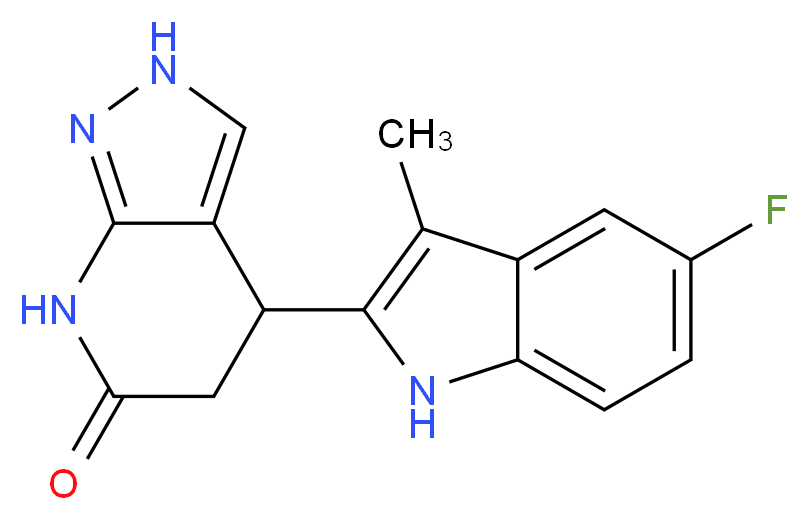 4-(5-fluoro-3-methyl-1H-indol-2-yl)-2,4,5,7-tetrahydro-6H-pyrazolo[3,4-b]pyridin-6-one_分子结构_CAS_)