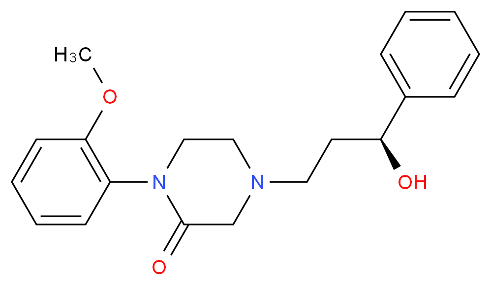 4-[(3S)-3-hydroxy-3-phenylpropyl]-1-(2-methoxyphenyl)-2-piperazinone_分子结构_CAS_)