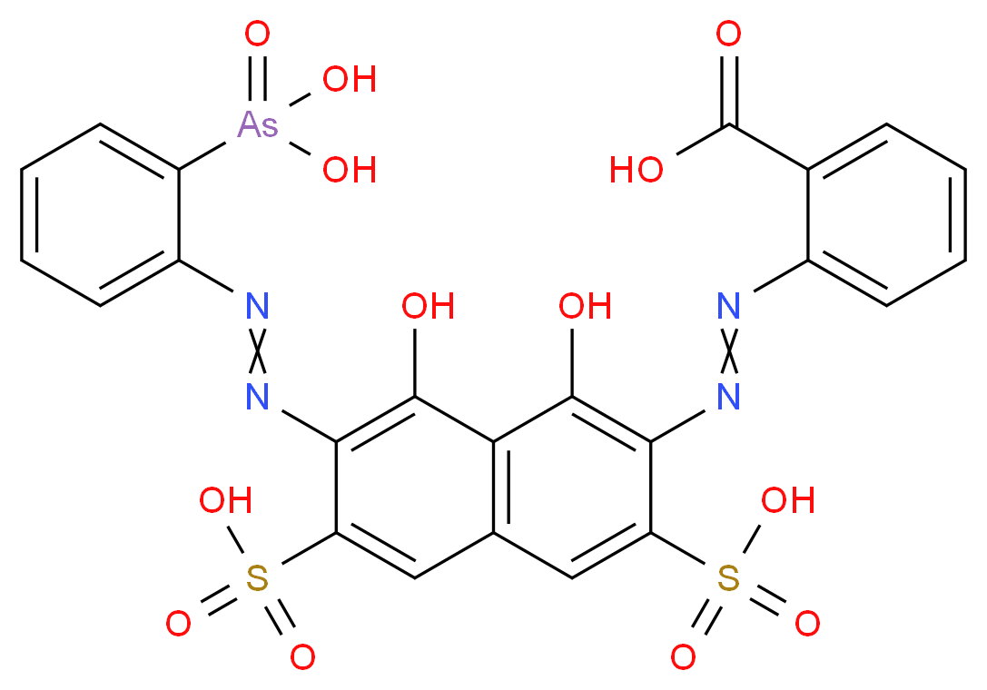 2-(CARBOXYPHENYLAZO)-7-(2-ARSONO-PHENYLAZO)CHROMOTROPIC ACID DISODIUM SALT_分子结构_CAS_3772-44-9)