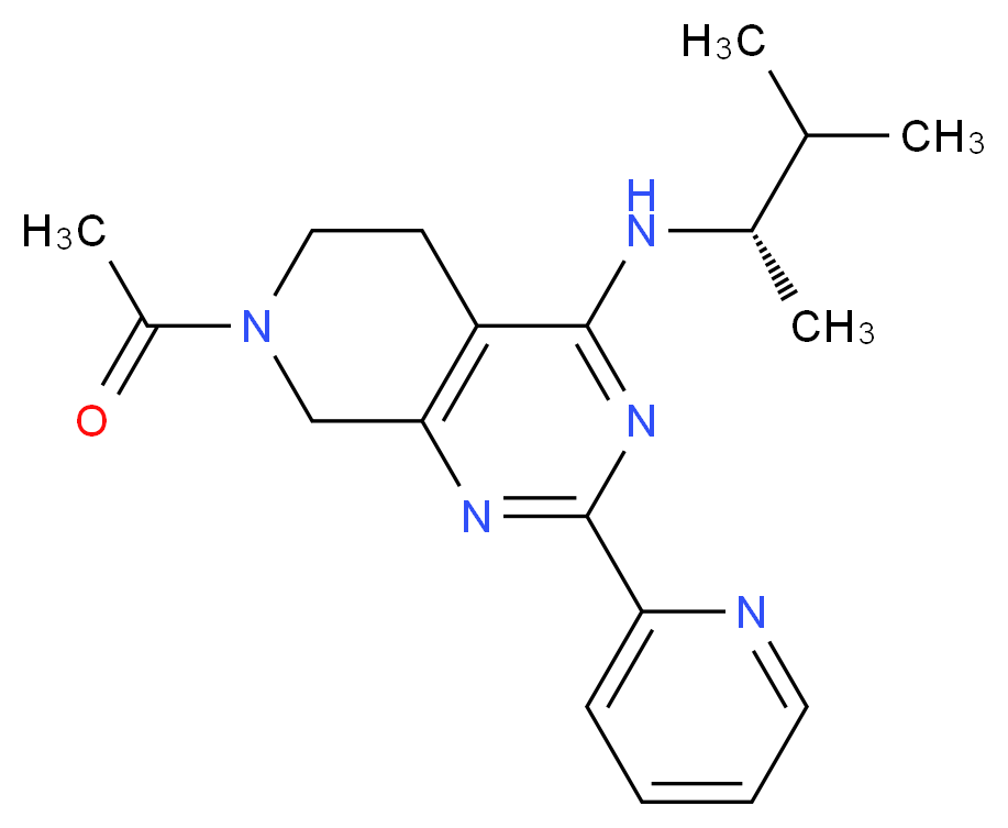 7-acetyl-N-[(1S)-1,2-dimethylpropyl]-2-pyridin-2-yl-5,6,7,8-tetrahydropyrido[3,4-d]pyrimidin-4-amine_分子结构_CAS_)