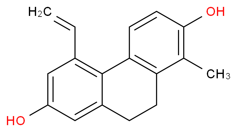 5-ethenyl-1-methyl-9,10-dihydrophenanthrene-2,7-diol_分子结构_CAS_73166-28-6