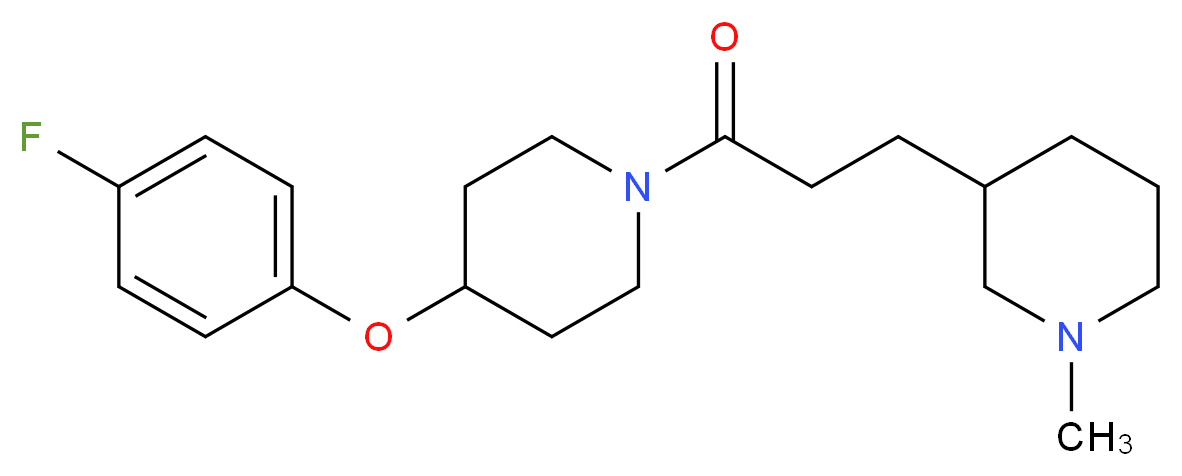 3-{3-[4-(4-fluorophenoxy)-1-piperidinyl]-3-oxopropyl}-1-methylpiperidine_分子结构_CAS_)