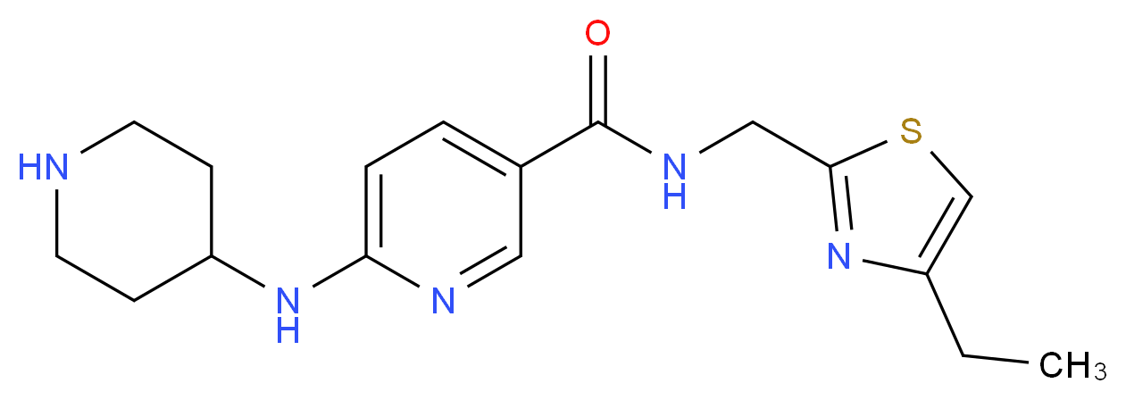 N-[(4-ethyl-1,3-thiazol-2-yl)methyl]-6-(piperidin-4-ylamino)nicotinamide_分子结构_CAS_)