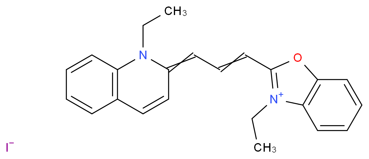 3-ethyl-2-[3-(1-ethyl-1,2-dihydroquinolin-2-ylidene)prop-1-en-1-yl]-1,3-benzoxazol-3-ium iodide_分子结构_CAS_57282-57-2