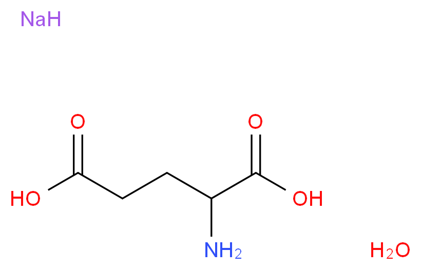 L-Glutamic acid 单钠盐 水合物_分子结构_CAS_142-47-2(anhydrous))