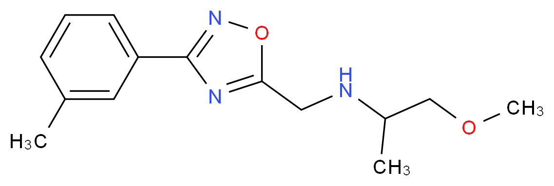 (2-methoxy-1-methylethyl){[3-(3-methylphenyl)-1,2,4-oxadiazol-5-yl]methyl}amine_分子结构_CAS_)