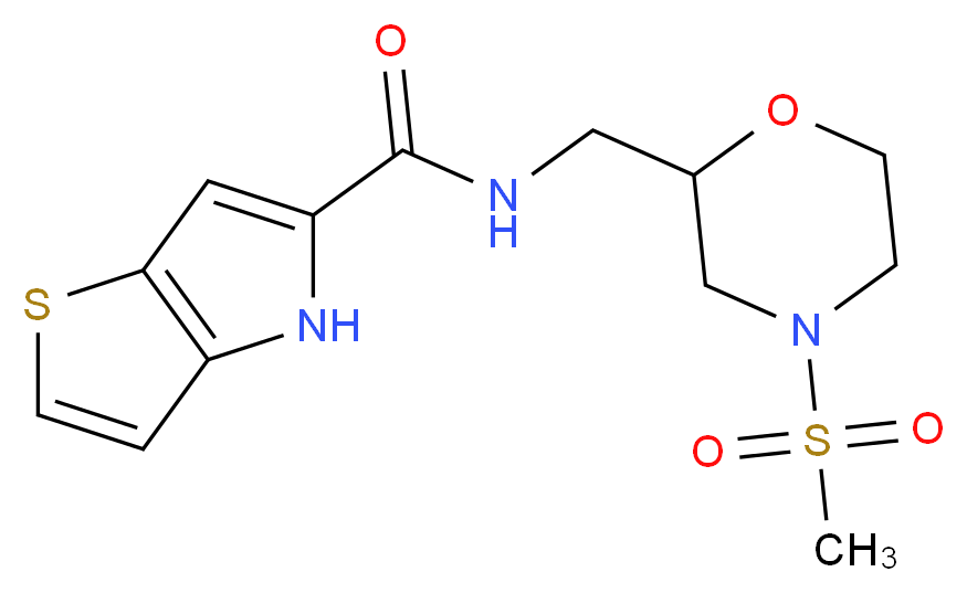 N-{[4-(methylsulfonyl)morpholin-2-yl]methyl}-4H-thieno[3,2-b]pyrrole-5-carboxamide_分子结构_CAS_)