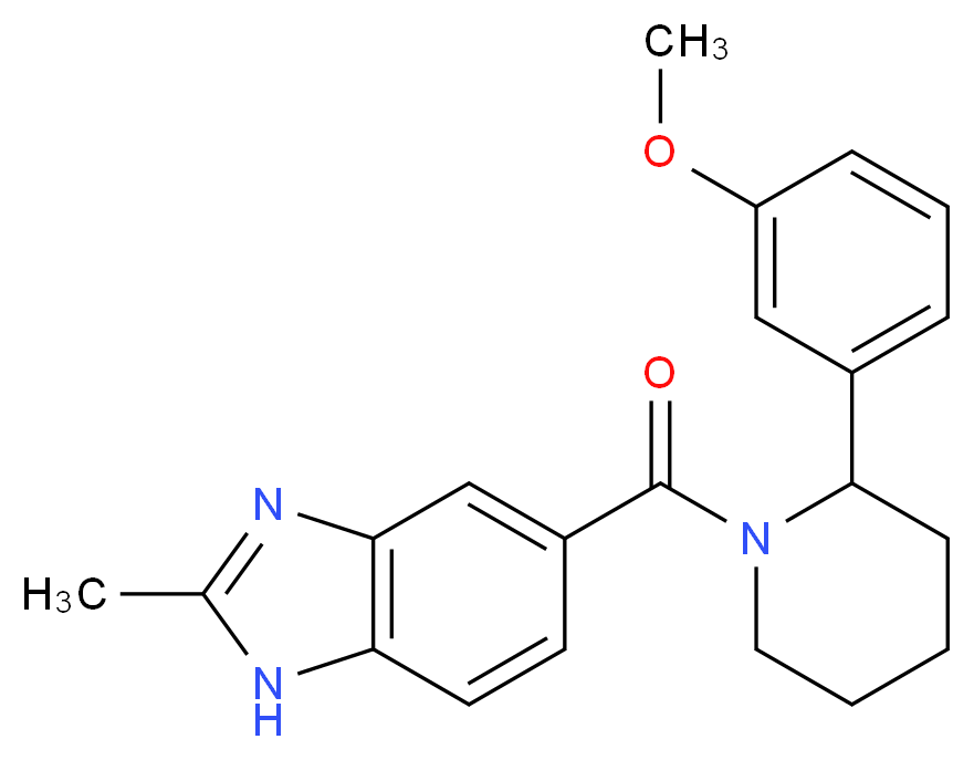 5-{[2-(3-methoxyphenyl)-1-piperidinyl]carbonyl}-2-methyl-1H-benzimidazole_分子结构_CAS_)