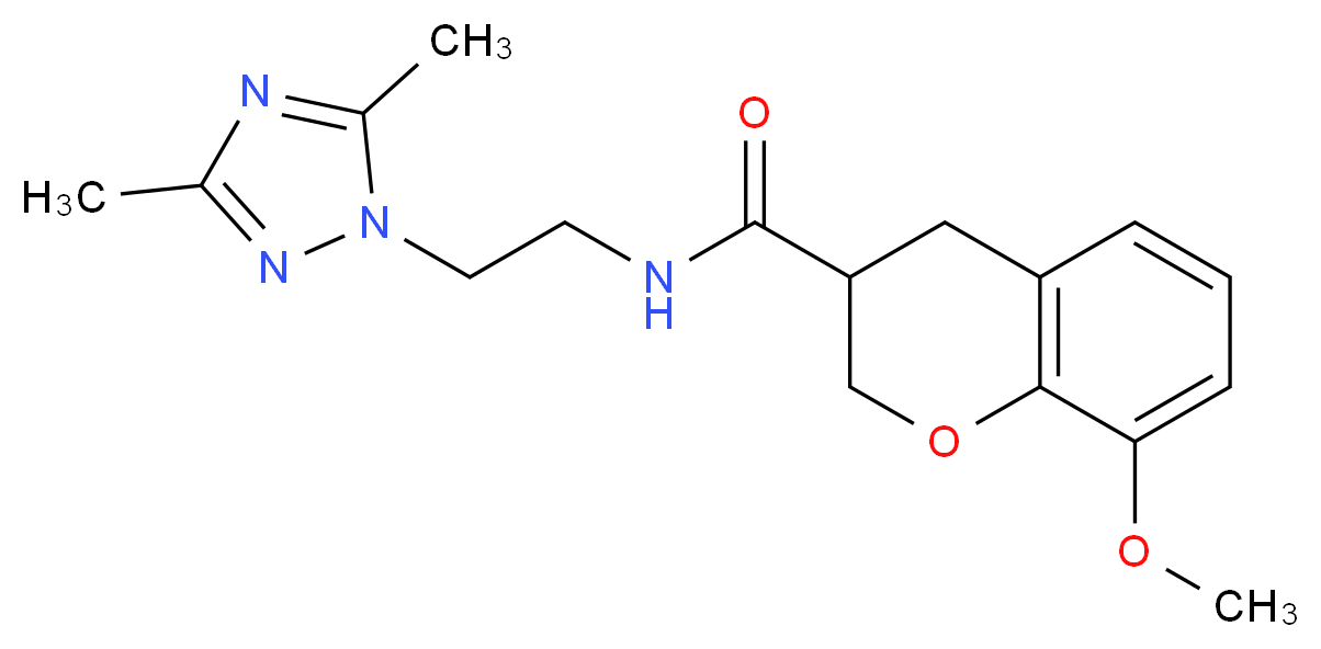 N-[2-(3,5-dimethyl-1H-1,2,4-triazol-1-yl)ethyl]-8-methoxy-3-chromanecarboxamide_分子结构_CAS_)