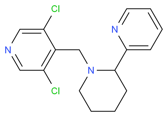 3,5-dichloro-4-{[2-(2-pyridinyl)-1-piperidinyl]methyl}pyridine_分子结构_CAS_)