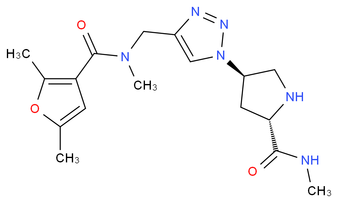 (4R)-4-(4-{[(2,5-dimethyl-3-furoyl)(methyl)amino]methyl}-1H-1,2,3-triazol-1-yl)-N-methyl-L-prolinamide_分子结构_CAS_)