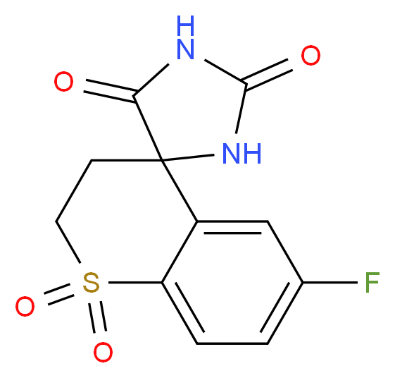 6'-fluoro-2',3'-dihydro-2H,5H-spiro[imidazolidine-4,4'-thiochromene]-2,5-dione 1',1'-dioxide_分子结构_CAS_66892-63-5)