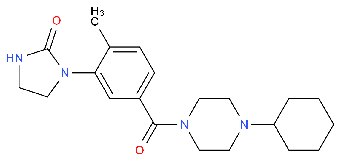 1-{5-[(4-cyclohexyl-1-piperazinyl)carbonyl]-2-methylphenyl}-2-imidazolidinone_分子结构_CAS_)