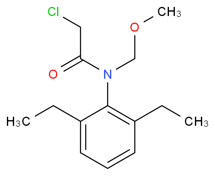 2-chloro-N-(2,6-diethylphenyl)-N-(methoxymethyl)acetamide_分子结构_CAS_15972-60-8