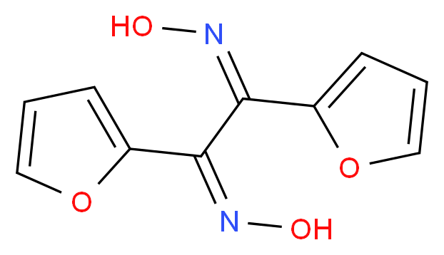 (E)-N-[(2E)-1,2-bis(furan-2-yl)-2-(hydroxyimino)ethylidene]hydroxylamine_分子结构_CAS_522-27-0