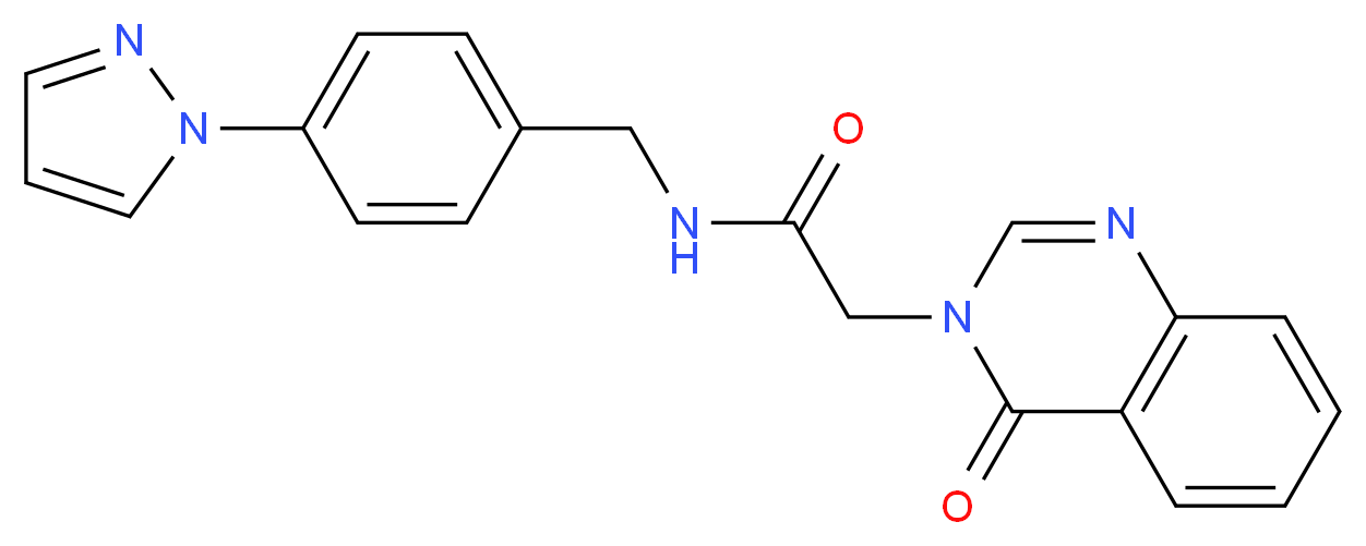 2-(4-oxo-3(4H)-quinazolinyl)-N-[4-(1H-pyrazol-1-yl)benzyl]acetamide_分子结构_CAS_)