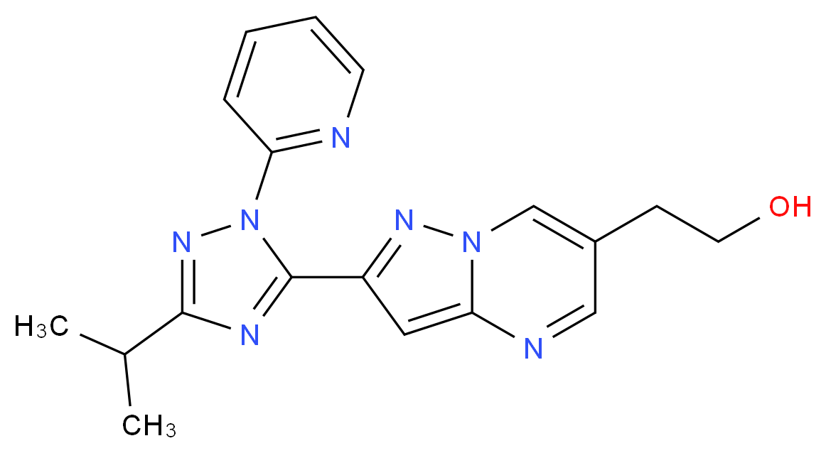 2-[2-(3-isopropyl-1-pyridin-2-yl-1H-1,2,4-triazol-5-yl)pyrazolo[1,5-a]pyrimidin-6-yl]ethanol_分子结构_CAS_)