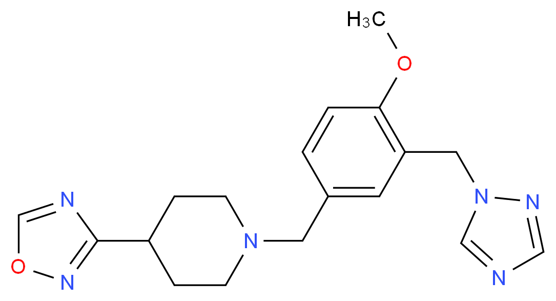 1-[4-methoxy-3-(1H-1,2,4-triazol-1-ylmethyl)benzyl]-4-(1,2,4-oxadiazol-3-yl)piperidine_分子结构_CAS_)