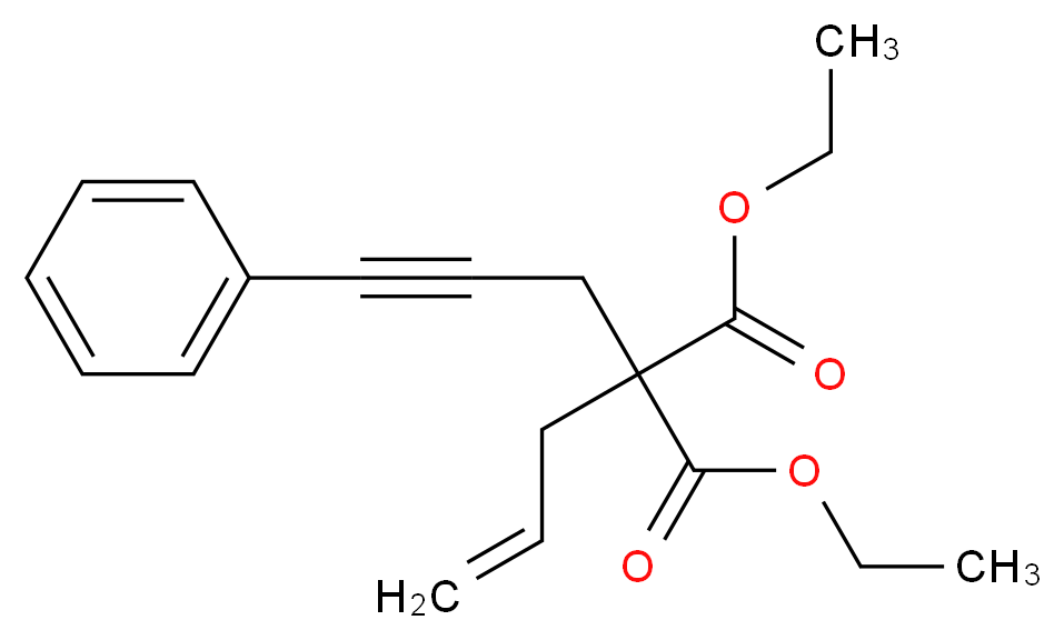 烯丙基-(3-苯基-2-丙炔)基丙二酸二乙酯_分子结构_CAS_143633-91-4)