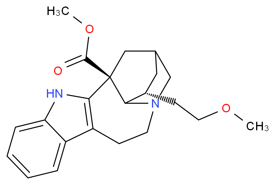 methyl (1S,17R)-17-(2-methoxyethyl)-3,13-diazapentacyclo[13.3.1.0<sup>2</sup>,<sup>1</sup><sup>0</sup>.0<sup>4</sup>,<sup>9</sup>.0<sup>1</sup><sup>3</sup>,<sup>1</sup><sup>8</sup>]nonadeca-2(10),4,6,8-tetraene-1-carboxylate_分子结构_CAS_308123-60-6