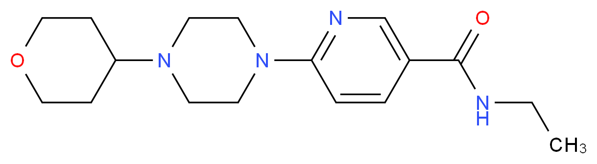 N-ethyl-6-[4-(tetrahydro-2H-pyran-4-yl)piperazin-1-yl]nicotinamide_分子结构_CAS_)