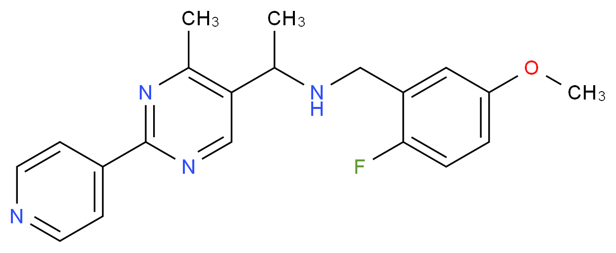 (2-fluoro-5-methoxybenzyl){1-[4-methyl-2-(4-pyridinyl)-5-pyrimidinyl]ethyl}amine_分子结构_CAS_)