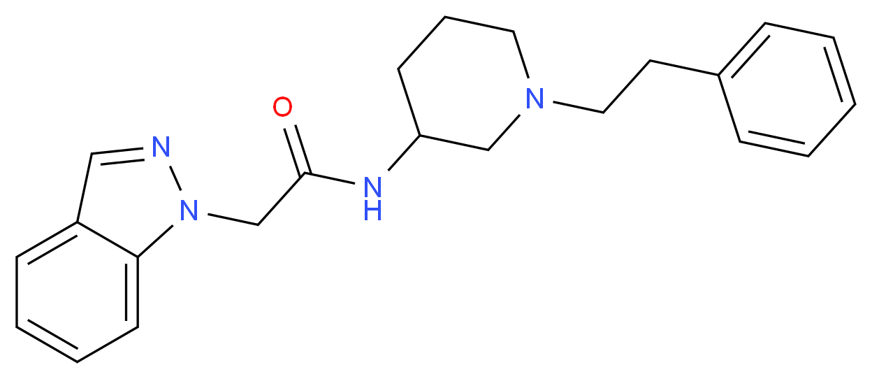 2-(1H-indazol-1-yl)-N-[1-(2-phenylethyl)-3-piperidinyl]acetamide_分子结构_CAS_)