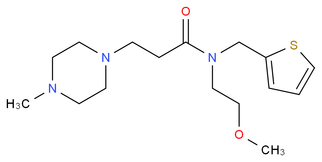 N-(2-methoxyethyl)-3-(4-methylpiperazin-1-yl)-N-(2-thienylmethyl)propanamide_分子结构_CAS_)