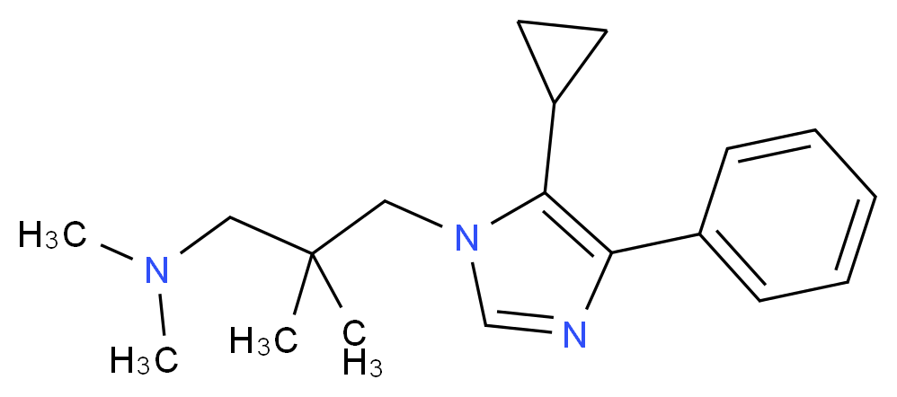 3-(5-cyclopropyl-4-phenyl-1H-imidazol-1-yl)-N,N,2,2-tetramethylpropan-1-amine_分子结构_CAS_)