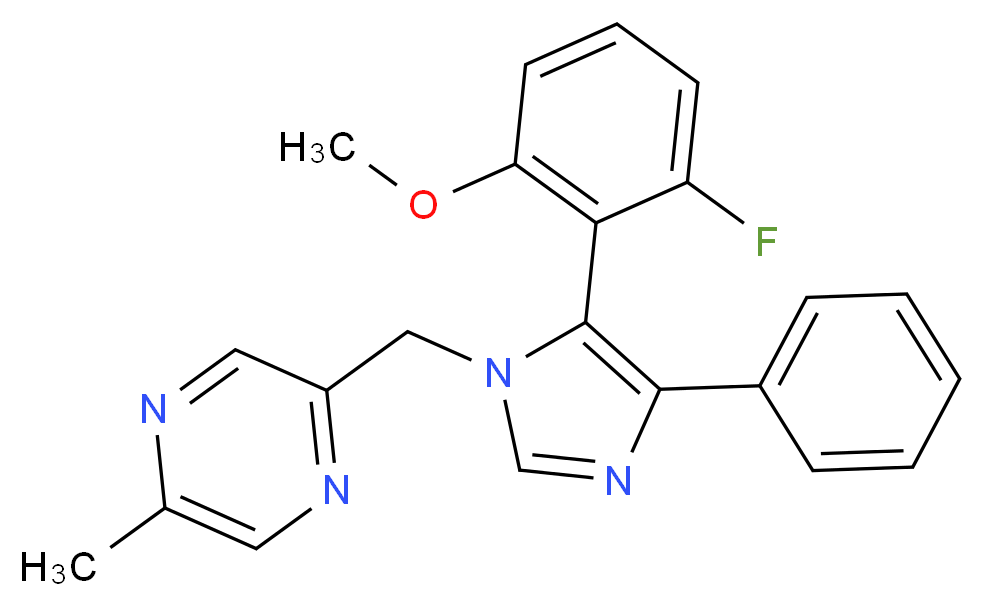 2-{[5-(2-fluoro-6-methoxyphenyl)-4-phenyl-1H-imidazol-1-yl]methyl}-5-methylpyrazine_分子结构_CAS_)