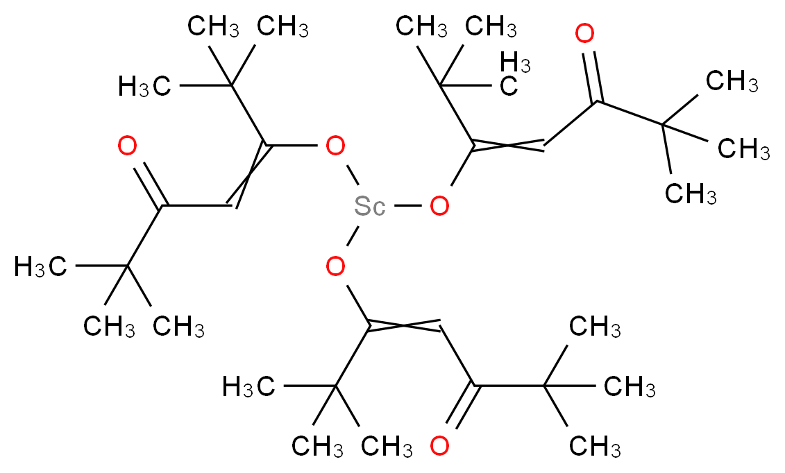 5-({bis[(2,2,6,6-tetramethyl-5-oxohept-3-en-3-yl)oxy]scandio}oxy)-2,2,6,6-tetramethylhept-4-en-3-one_分子结构_CAS_307532-33-8