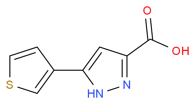 3-(thiophen-3-yl)-1H-pyrazole-5-carboxylic acid_分子结构_CAS_1029108-69-7