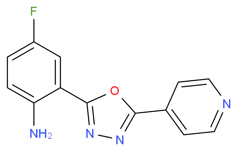 4-fluoro-2-[5-(pyridin-4-yl)-1,3,4-oxadiazol-2-yl]aniline_分子结构_CAS_915923-46-5