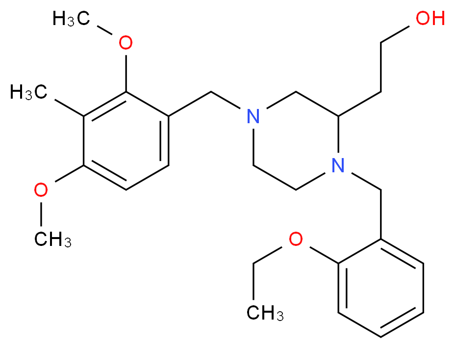 2-[4-(2,4-dimethoxy-3-methylbenzyl)-1-(2-ethoxybenzyl)-2-piperazinyl]ethanol_分子结构_CAS_)